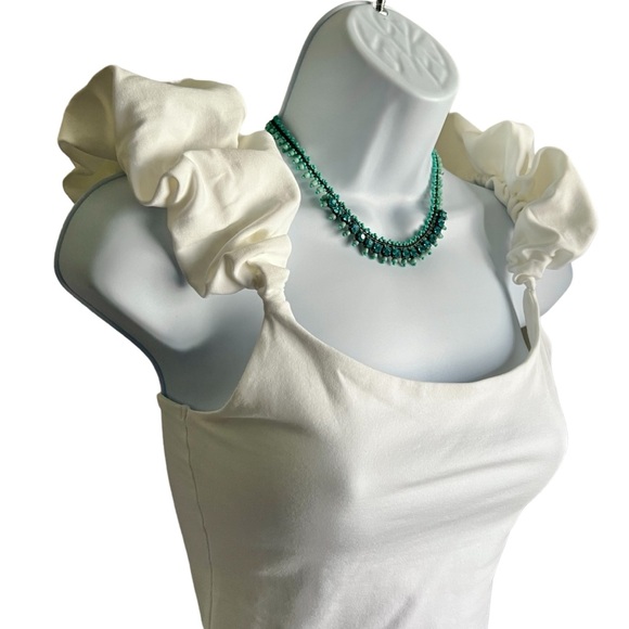 NWOT Express Scoop Neck Puff Strap Thong Bodysuit- XS size - Picture 10 of 14